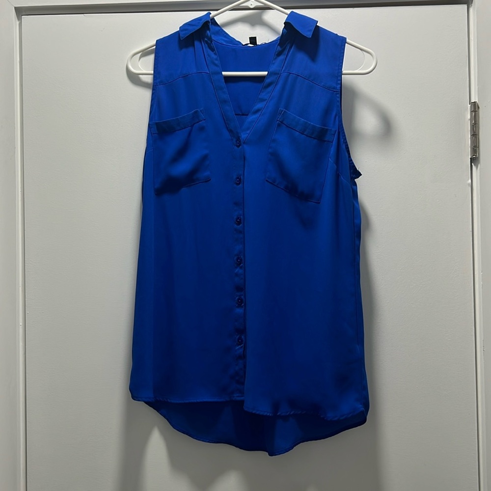 Express Blue Sleeveless Blouse